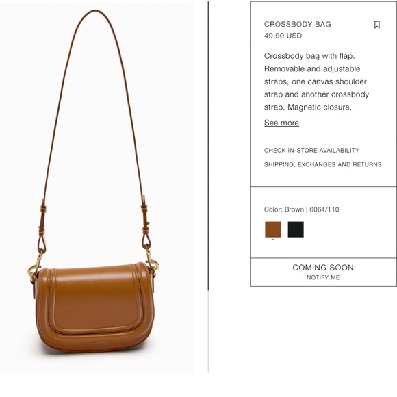 Zara Crossbody Bag in Brown - Out of Stock online - Picture 4 of 4
